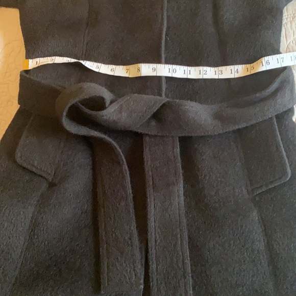 SENTALER BLACK ALPACA WOOL 3/4 CAR COAT - Picture 15 of 16
